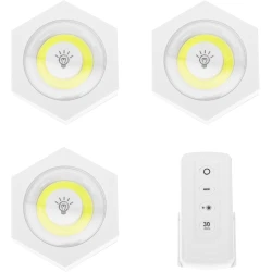 Set 3 Lampi Hexagonale LED Cob cu telecomanda si Butoane individuale