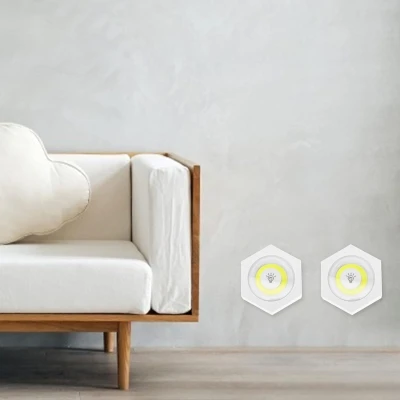 Set 3 Lampi Hexagonale LED Cob cu telecomanda si Butoane individuale