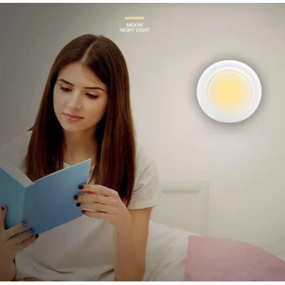 Set 3 Lumini pentru dulap Rotunde cu 5 moduri de iluminare si Telecomanda