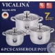 Set 3 Oale inox VL375 grele din Otel inoxidabil cu Capac