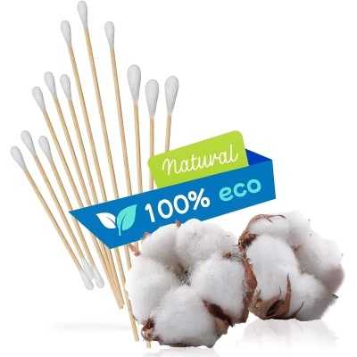 Set 3 x Cutii Betisoare cosmetice din bambus si bumbac