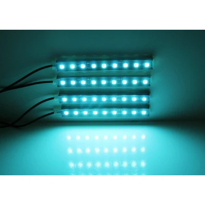 UB Set 4 benzi 12 LED cu lumina ambientale pentru auto si telecomanda RGB