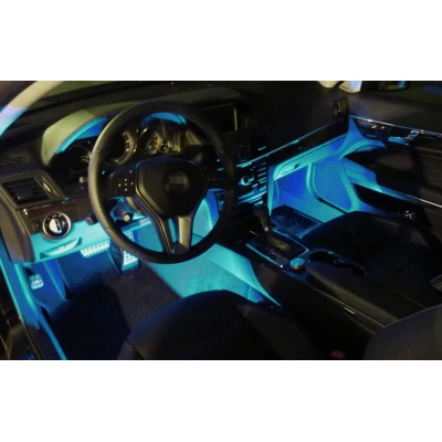 Set 4 benzi 9 LED cu lumina ambientale pentru auto si telecomanda RGB