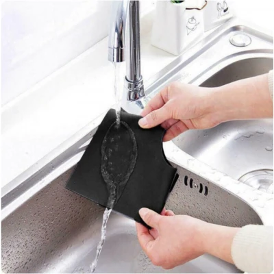 Set 4 Folii TEFLON NEGRU Detasabile pentru Aragaz din Teflon  Lavabila  Reutilizabila  Negru