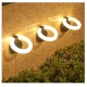 Set 4 lampi solare de gradina rotunde cu LED ALB in forma de cerc pliabil