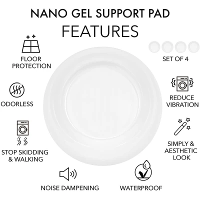 Set 4 picioruse TRANSPARENTE din silicon antivibratie pentru masina de spalat