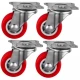 Set 4 Roti 40mm Rosii Pivotante Rosii ROTILE culoarea ROSU