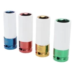 Set 4 tubulare Colorate cu protectie pentru jante aliaj masura  17 – 19 – 21 – 22 mm