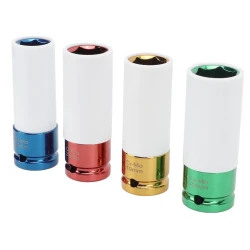 Set 4 tubulare Colorate cu protectie pentru jante aliaj masura  17 – 19 – 21 – 22 mm