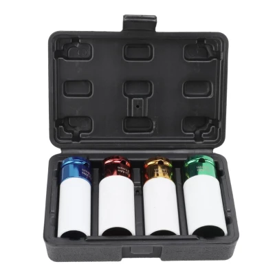 Set 4 tubulare Colorate cu protectie pentru jante aliaj masura  17 – 19 – 21 – 22 mm