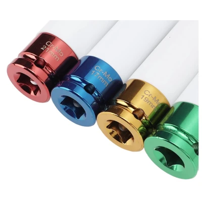 Set 4 tubulare Colorate cu protectie pentru jante aliaj masura  17 – 19 – 21 – 22 mm