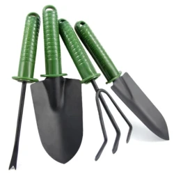 Set 4 unelte pentru gradinarit cu maner verde