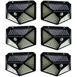 Set 6 Lampi Solare ULTRA 100 LED cu Senzor de Miscare si Lumina 3 Moduri ILUMINARE