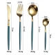 Set de 24 piese tacamuri in stil portughez- culoare verde si auriu