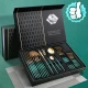 Set de 24 piese tacamuri in stil portughez- culoare verde si auriu