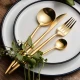 Set de 4 piese tacamuri in stil portughez- culoare auriu