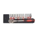 Set de Chei Tubulare 1/4" cu Clicket - 12 Bucati, din Crom si Vanadiu