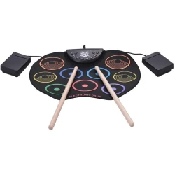 Set Tobe electronice digitale din Silicon cu pedale de picior 9 USB 9 Paduri de tobe colorate