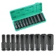 Set trusa tubulare impact Otel 10 piese 1/2 inch de la 8 la 24mm Negru