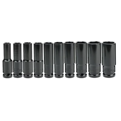 Set trusa tubulare impact Otel 10 piese 1/2 inch de la 8 la 24mm Negru