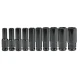 Set trusa tubulare impact Otel 10 piese 1/2 inch de la 8 la 24mm Negru