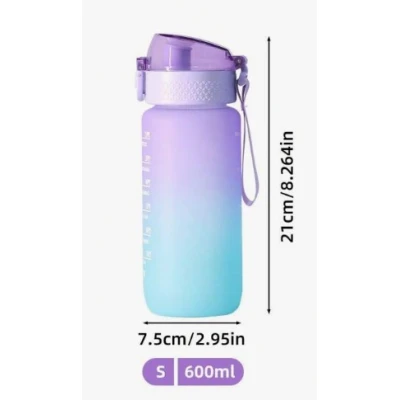 Sticla de apa potabila fitness Colorata 20Oz cu Marcator de timp