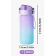 Sticla de apa potabila fitness Colorata 20Oz cu Marcator de timp
