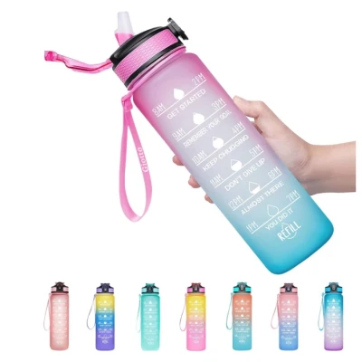 UB Sticla de apa potabila fitness Colorata 32Oz cu Marcator de timp