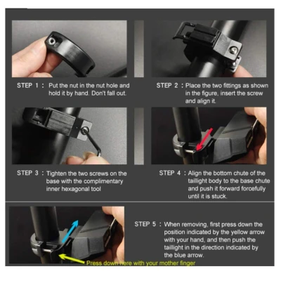 STOP spate BK 1819 pentru bicicletă cu 6 moduri fixe / bliț  reîncărcabilă prin USB