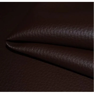 Sul autoadeziv din piele ecologica (imitatie piele) 0.75 x 2.5m Wenghe (Maro inchis) cu textura