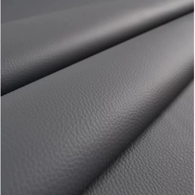 Sul autoadeziv din piele ecologica (imitatie piele) 75 CM x 250 CM GRI inchis cu textura