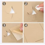 Sul autoadeziv LY din piele ecologica (imitatie piele) 0.45 x 3.0m BEJ Cream cu textura