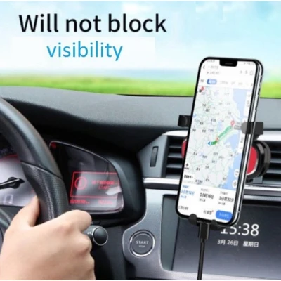 Suport auto mobil Q-ZG55 cu carlige reglabile pentru Grila Ventilatie Negru