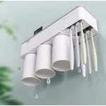 Suport Dispenser pasta de dinti cu 3 pahare magnetice 6 periute