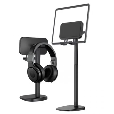 Suport Reglabil pentru Telefon/Tableta de birou cu suport pentru Casti Q-ZJ201