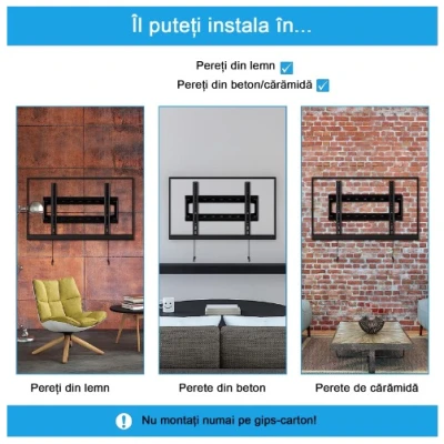 Suport TV fix de perete 26"-63" Negru AMI