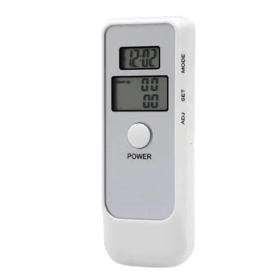 Tester de alcoolemie digital functie de ceas cronometru alb - AT002