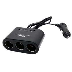 Triplu Bricheta Auto cu Fir OLESSON 1653 si 2 x USB 1 x USB C 