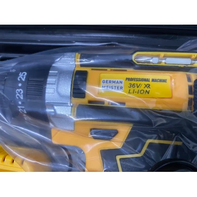 Trusa Bormasina German Meister cu 2 Acumulatori 36V 2Ah Autofiletanta cu Percutie cu 30 de accesorii