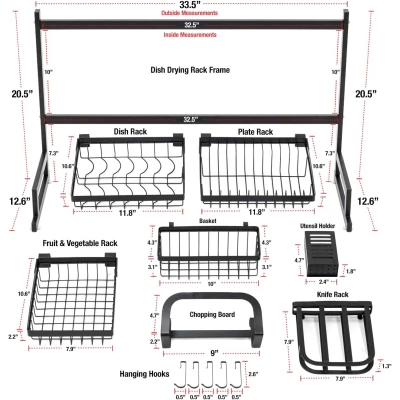 UB Organizator pentru uscat vasele 85 CM SUS