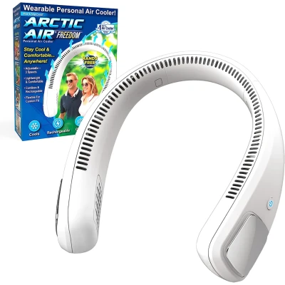 Ventilator de aer Arctic Freedom pentru gât  portabil cu 3 viteze si acumulator inclus
