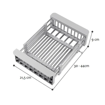 Vesela Multifunctionala Extensibila 30-44 x 21.5 x 9 cm Inox si Polipropilena