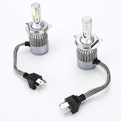 Set 2 Lampi LED C6 H4 cu doua faze Lumina ALBA temperatura 6500K putere 55W Set 2 Lampi LED C6 H4 cu doua faze Lumina ALBA temperatura 6500K putere 55W