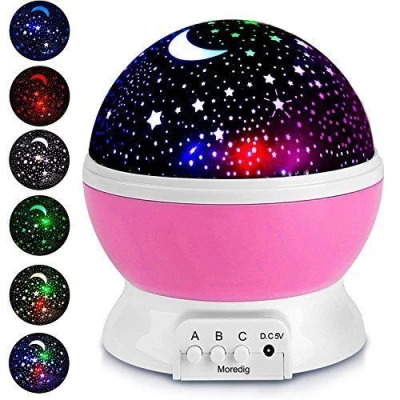 Star Master ALBASTRU GLOB 360 Lampa de Veghe cu Proiector Rotativ Stele 