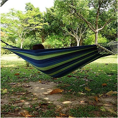 Hamac VERDE cu bara de lemn  80x200 din bumbac