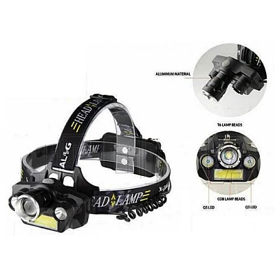 Lanterna de CAP cu zoom T44, LED Q5, COB, T6 Lanterna de CAP cu zoom T44, LED Q5, COB, T6