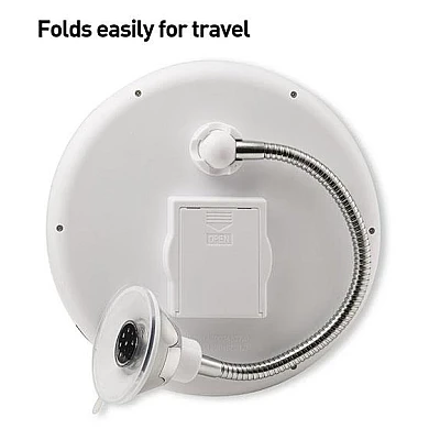 Oglinda cosmetica flexibila cu LED si factor marire 10x Oglinda cosmetica flexibila cu LED si factor marire 10x