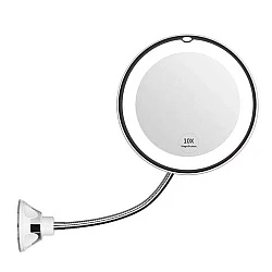 Oglinda cosmetica flexibila cu LED si factor marire 10x