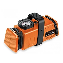 Set compresor ORANGE si 3 adaptoare pentru umflat mingi si saltele