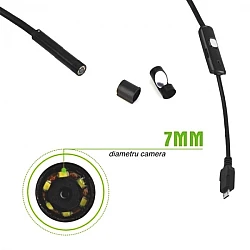 Camera Inspectie Endoscop 5 Metri  Android Waterproof Universala Slim pentru Inspectie Auto MicroUsb tai Camera Inspectie Endoscop 5 Metri  Android Waterproof Universala Slim pentru Inspectie Auto MicroUsb tai